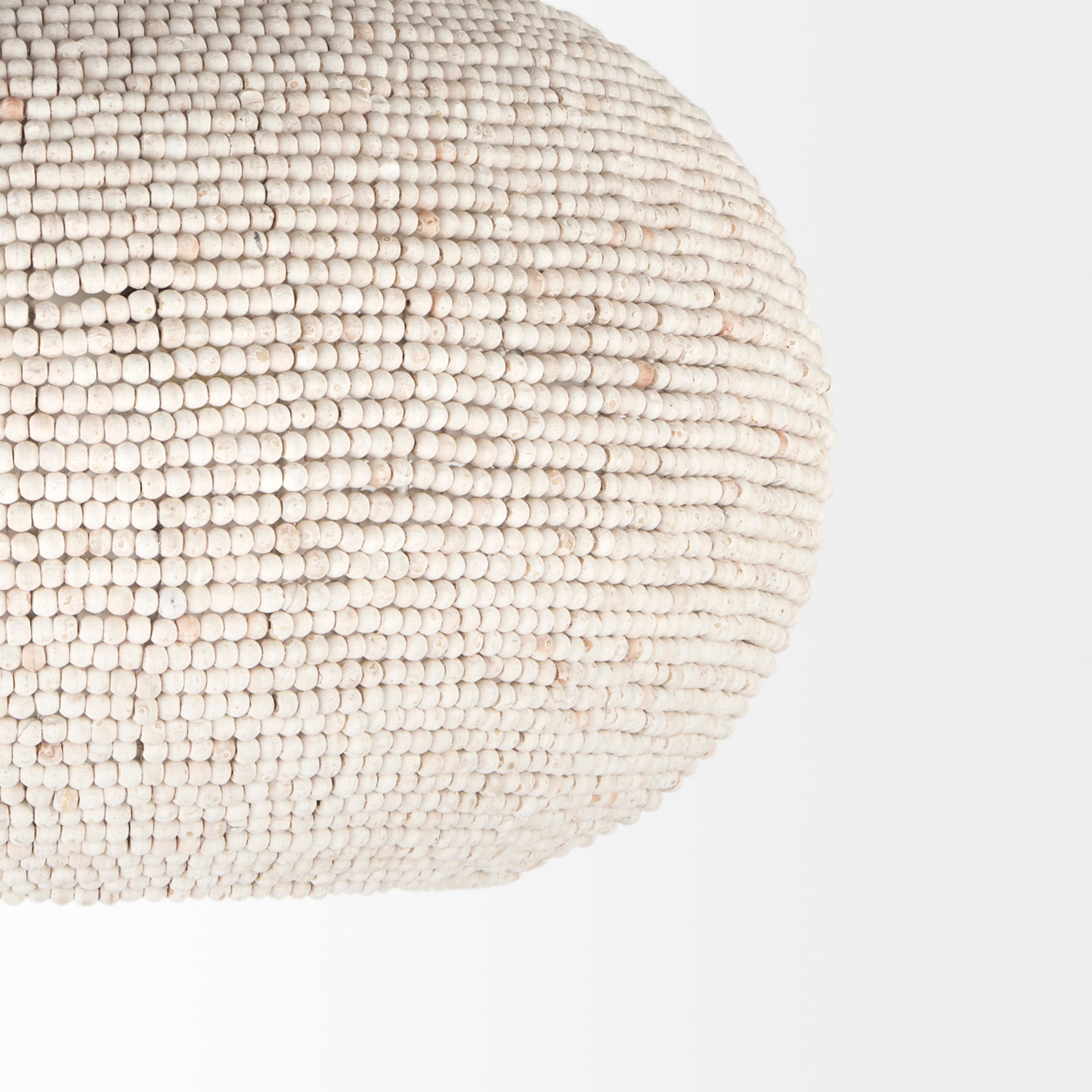 Theta White-Washed Beaded Chandelier shown from another angle.