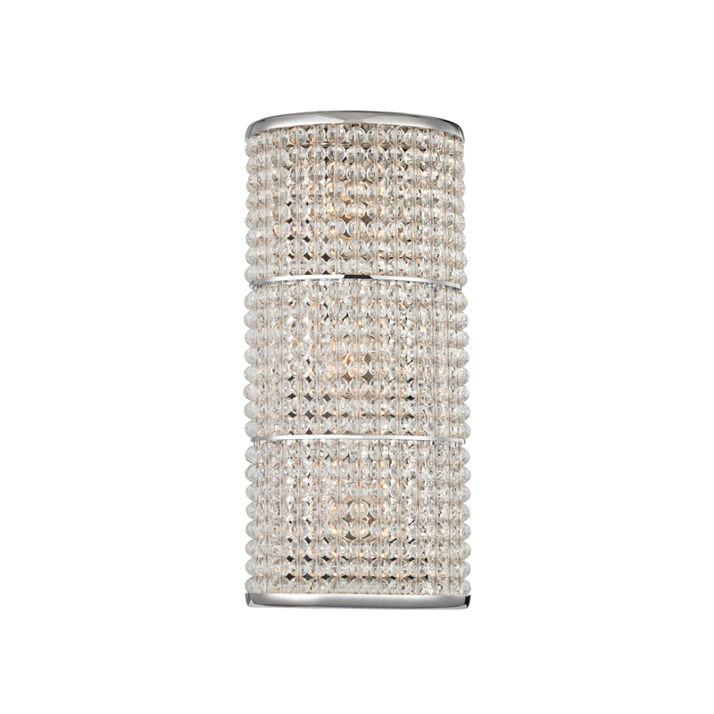 Sherrill Wall Sconce 14.75" in polished nickel β a Hudson Valley wall sconce for bathrooms, hallways, and living rooms at Laurie Yapp Home.