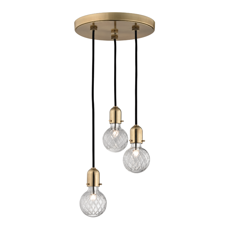 Marlow Pendant 10" in aged brass — a Hudson Valley pendant for kitchens, entries, and dining rooms at Laurie Yapp Home.