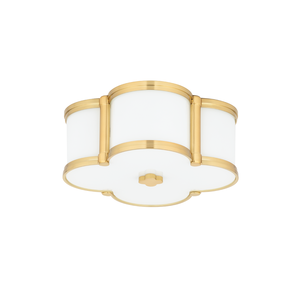 Chandler Flush Mount 12.5" in aged brass β a Hudson Valley flush mount for hallways, bedrooms, and entryways at Laurie Yapp Home.