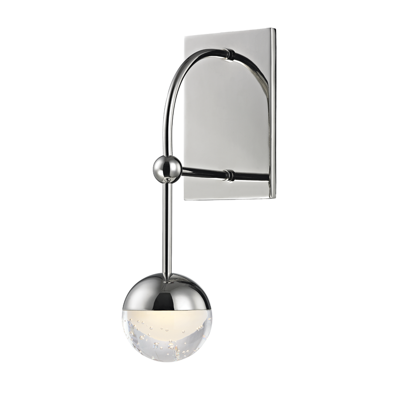 Boca Wall Sconce in polished nickel — a Hudson Valley wall sconce for bathrooms, hallways, and living rooms at Laurie Yapp Home.