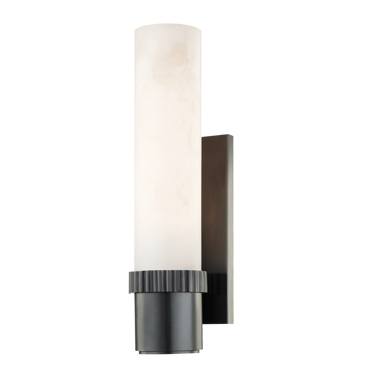 Argon Wall Sconce in bronze shown from a second angle to highlight the arm curve and shade silhouette.