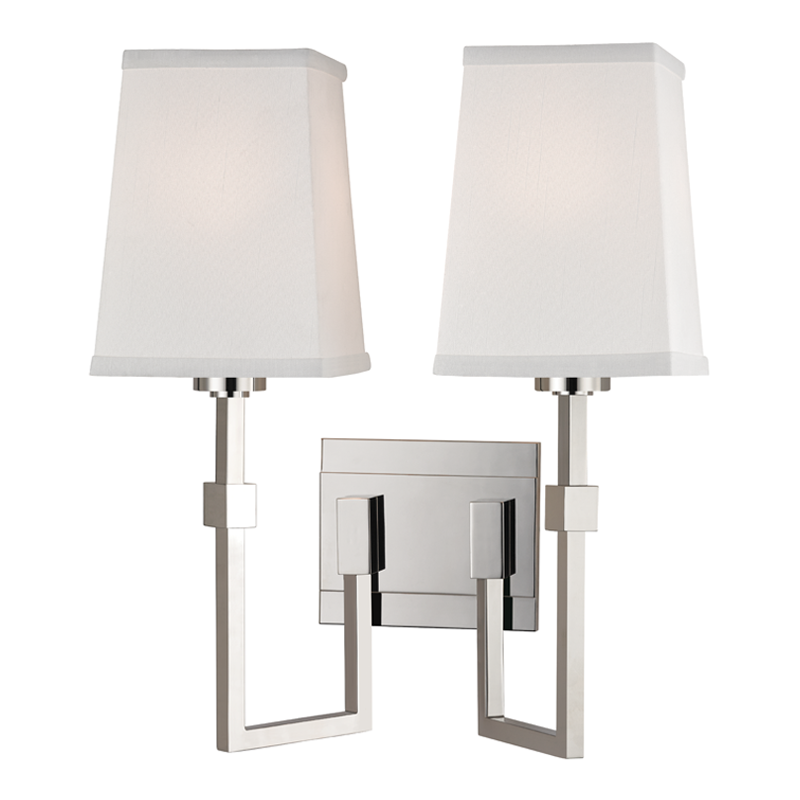 Fletcher Wall Sconce 14" in polished nickel β a Hudson Valley wall sconce for bathrooms, hallways, and living rooms at Laurie Yapp Home.