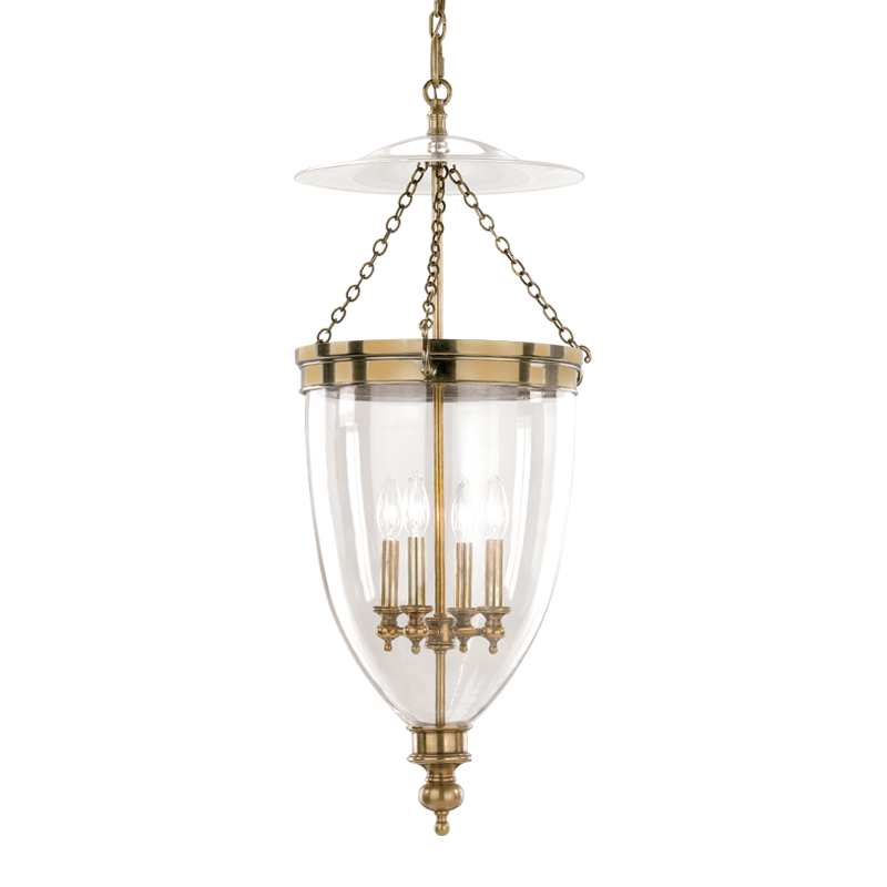 Hanover Pendant 15.5" in aged brass β a Hudson Valley pendant for kitchens, entries, and dining rooms at Laurie Yapp Home.