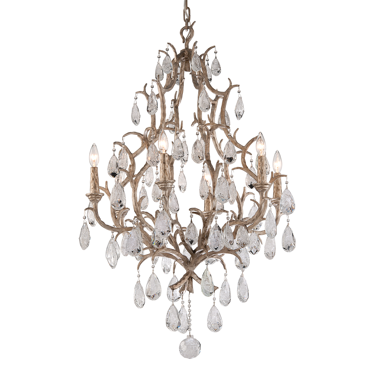 Amadeus Chandelier 28" — a Corbett chandelier for dining rooms, entries, and living rooms at Laurie Yapp Home.