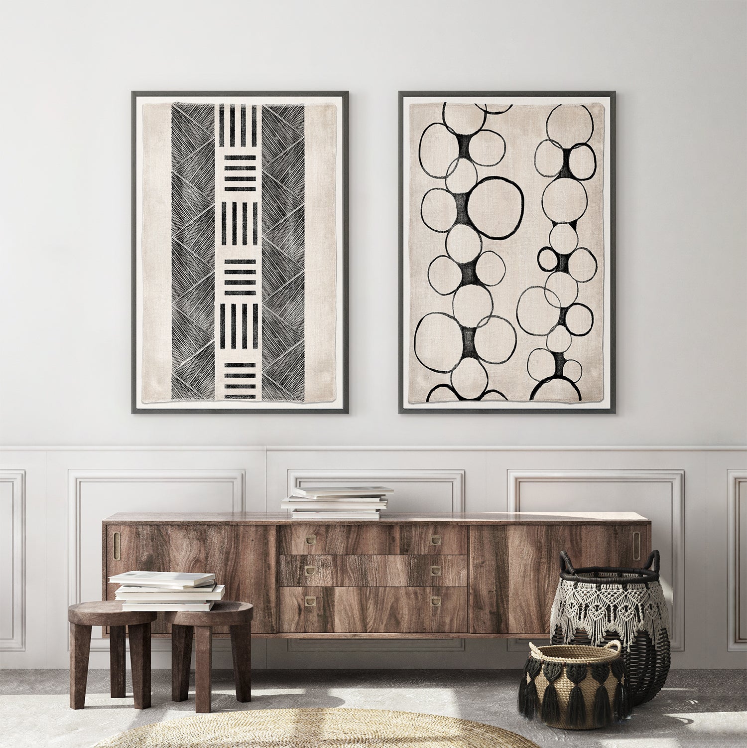 angle view of Woven Tribe II luxury Artwork