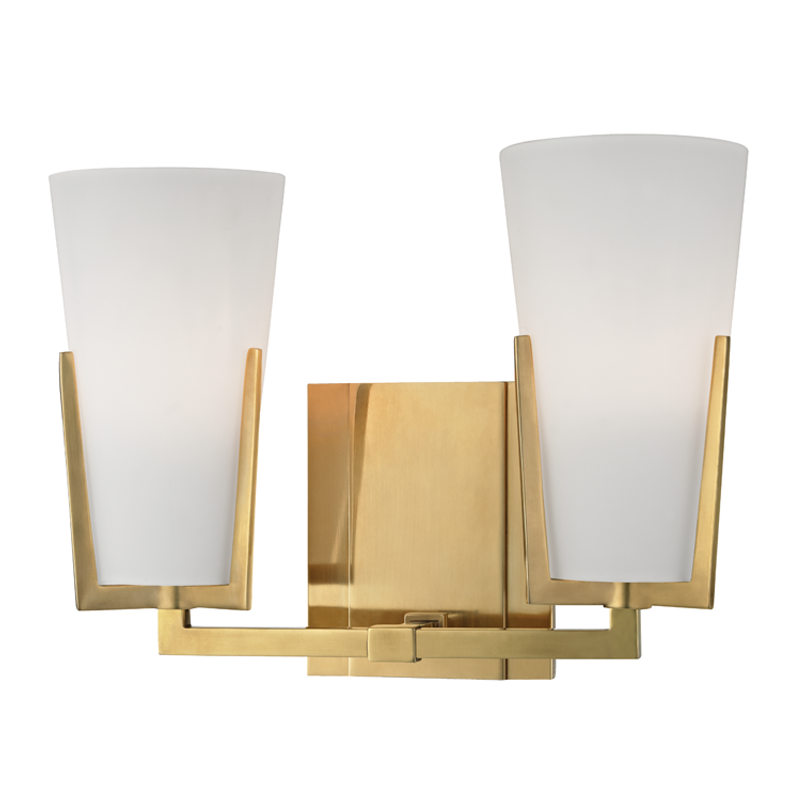 Upton Bath And Vanity 11.5" in aged brass β a Hudson Valley bath and vanity for bathrooms and powder rooms at Laurie Yapp Home.