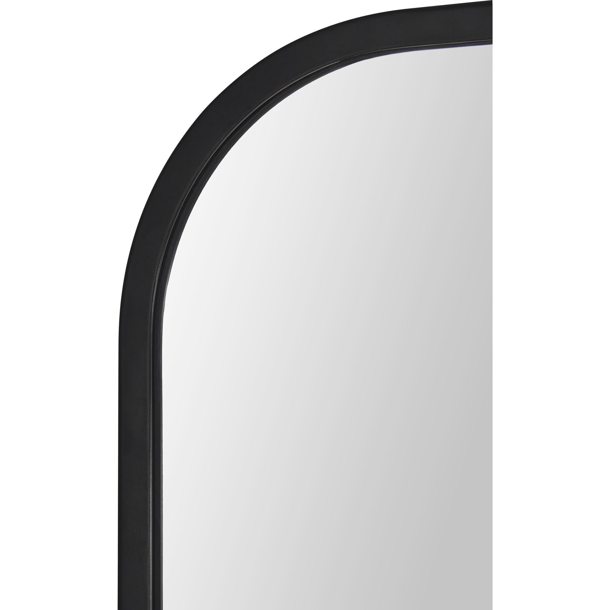 Jackline mirror with a rounded black frame, showcasing a clear reflective surface.