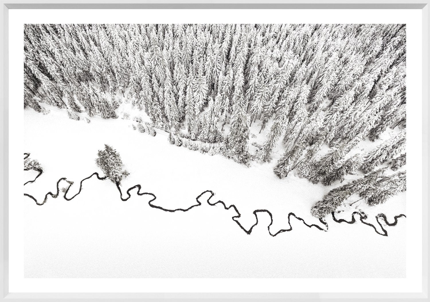 Aerial Stream Line I framed photograph