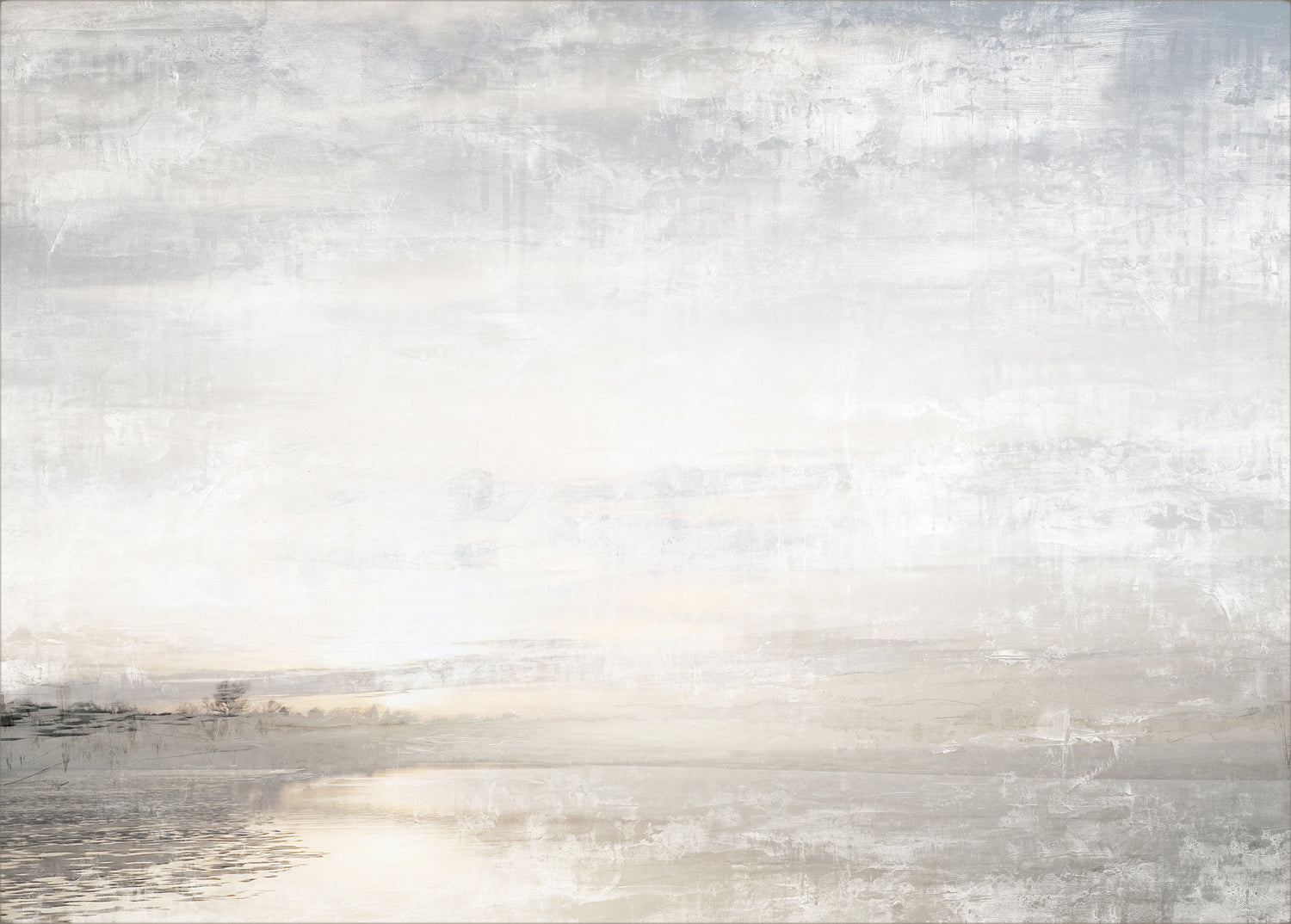 Aurora on the Lake I β nature and landscape fine art print in neutral tones at Laurie Yapp Home