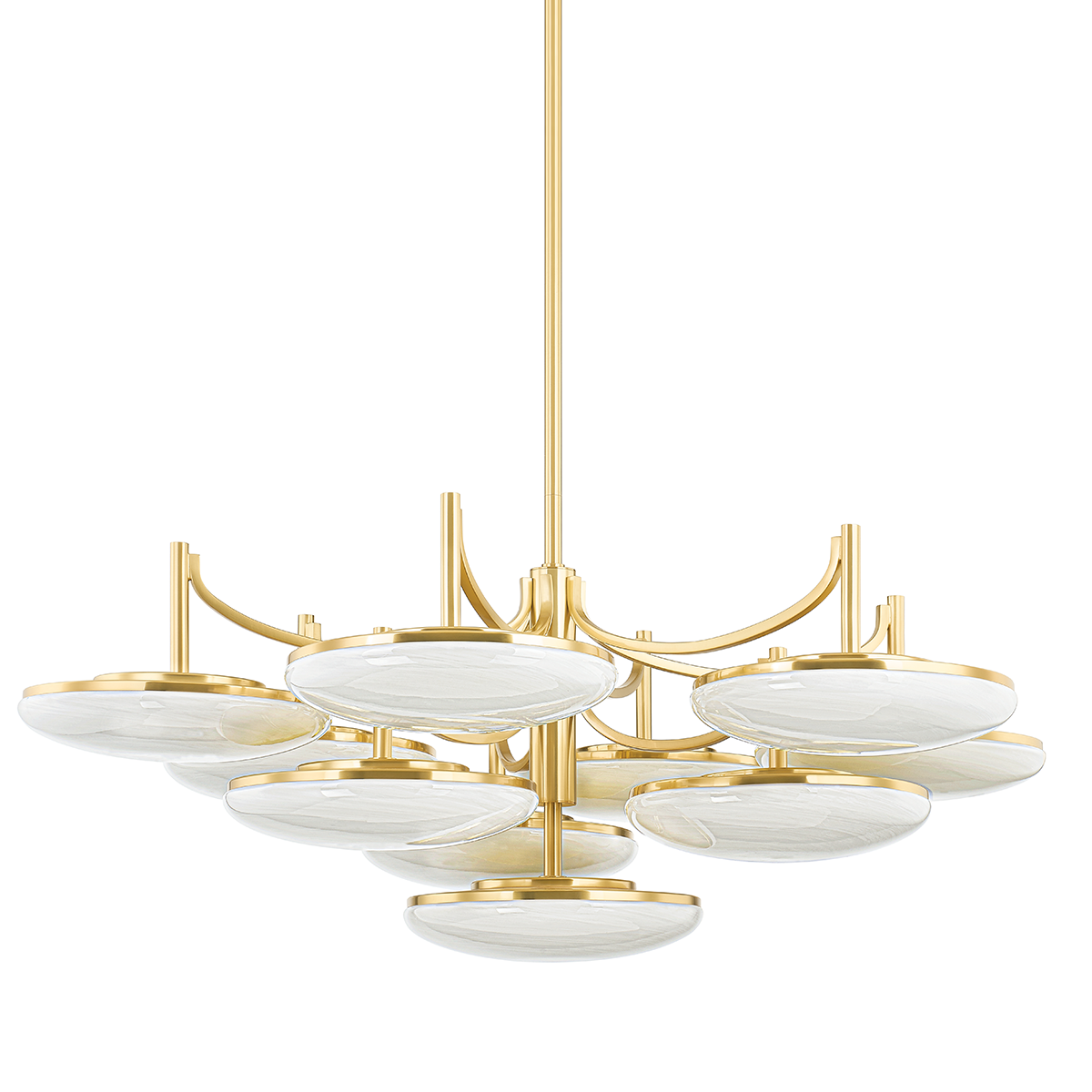 Bregman Chandelier in aged brass — a Hudson Valley chandelier for dining rooms, entries, and living rooms at Laurie Yapp Home.