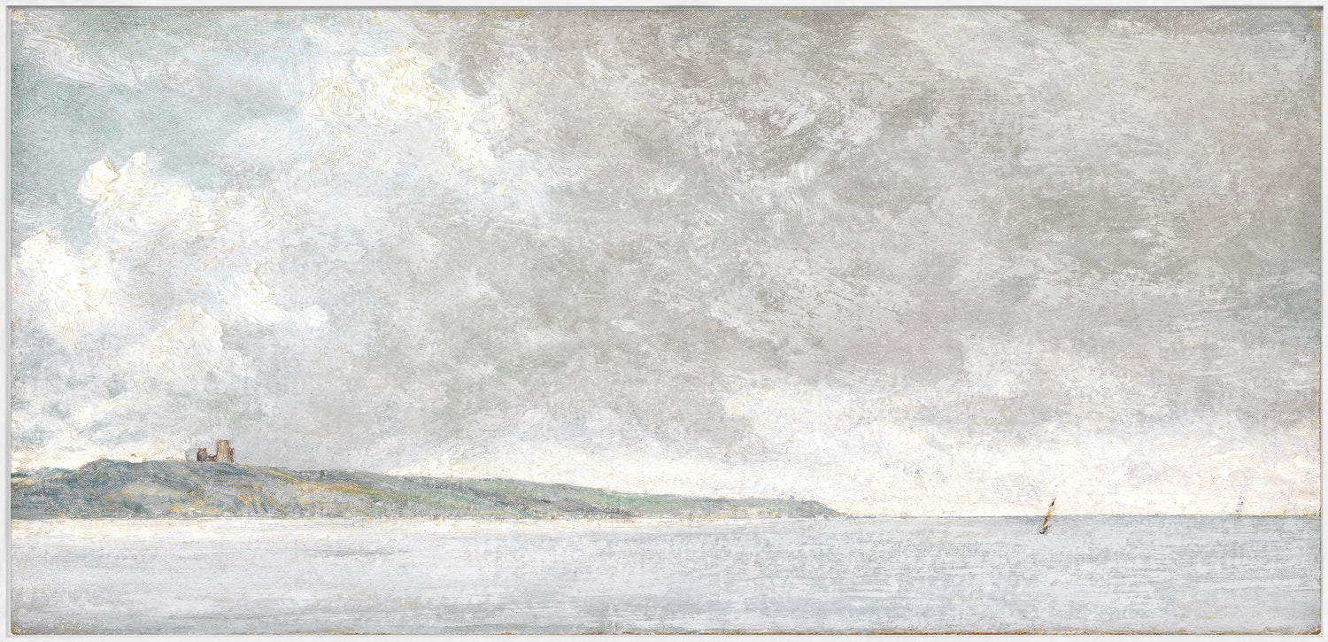 Coastal Scene with Cliffs C. 1814 β nature and landscape fine art print in cool tones at Laurie Yapp Home