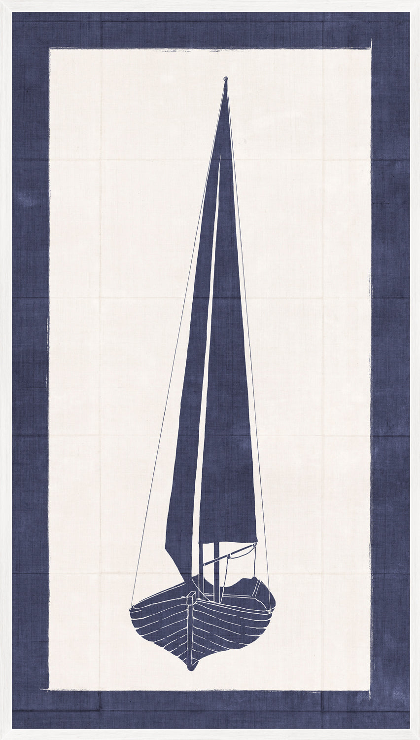 Sail Away I line drawing on linen