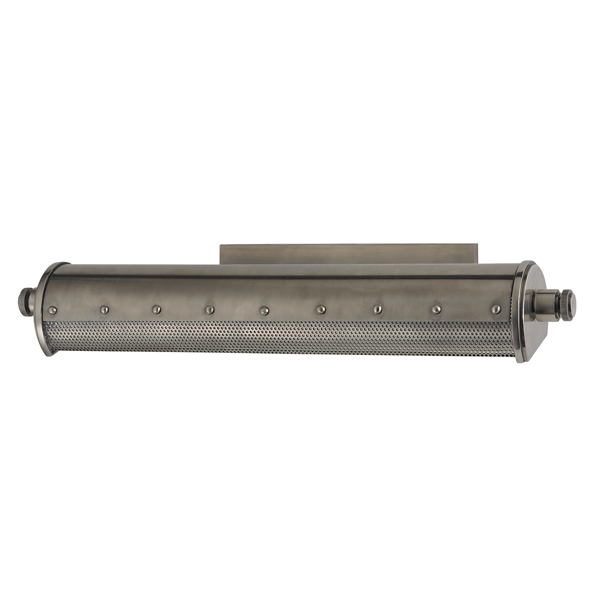 Gaines Picture Light 18.25" shown from the front to reveal the arm curve and shade proportion.