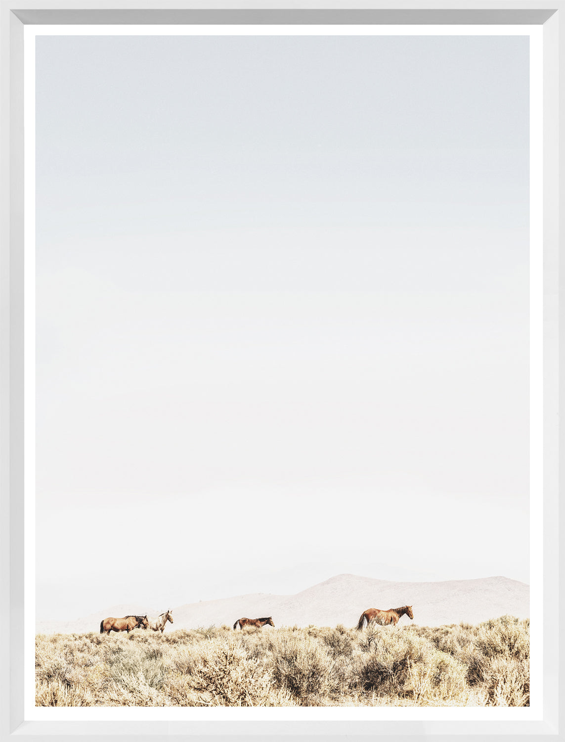 Sage Ridge, Horses — nature and landscape fine art print shown from another angle