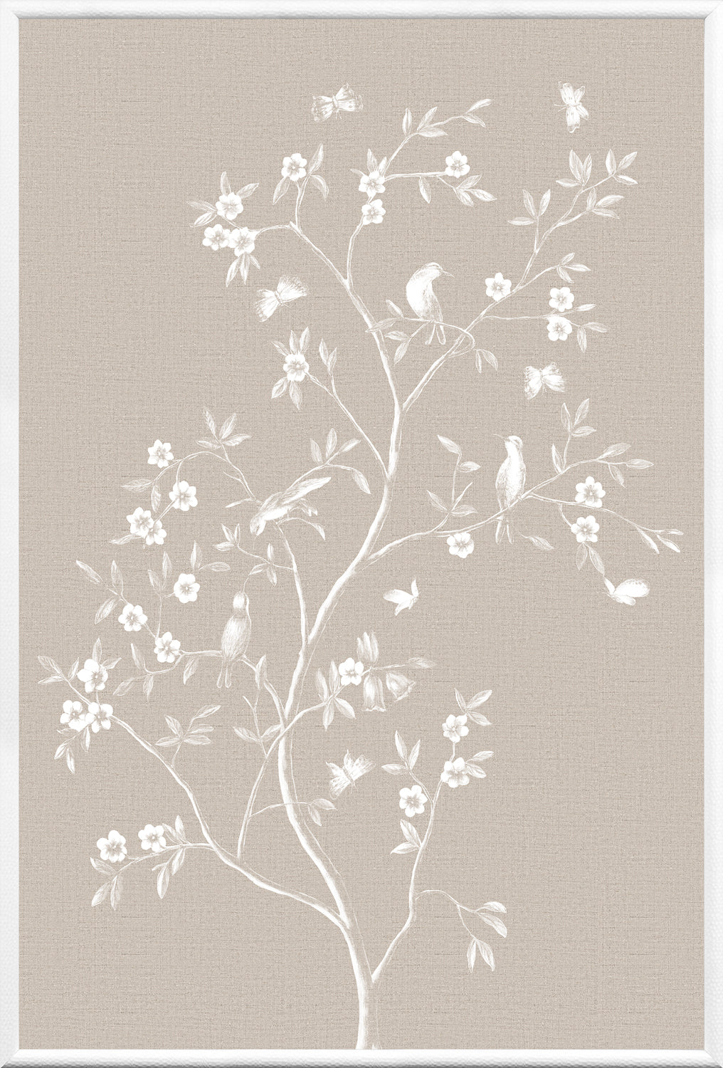 Linen Sanctuary II chinoiserie on linen