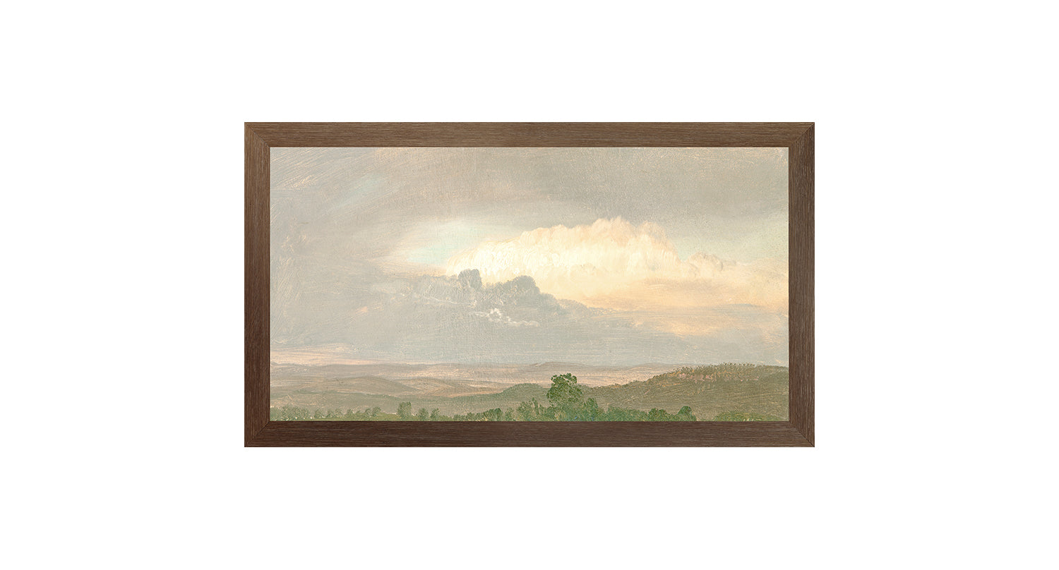 Hudson River School – Clouds Over the Hills C.1865 — nature and landscape fine art print shown from another angle