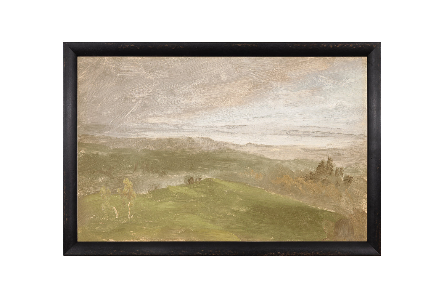 Hudson River School – Summer View, Hudson Valley C. 1870 framed art print, 10.25 × 15.25 in