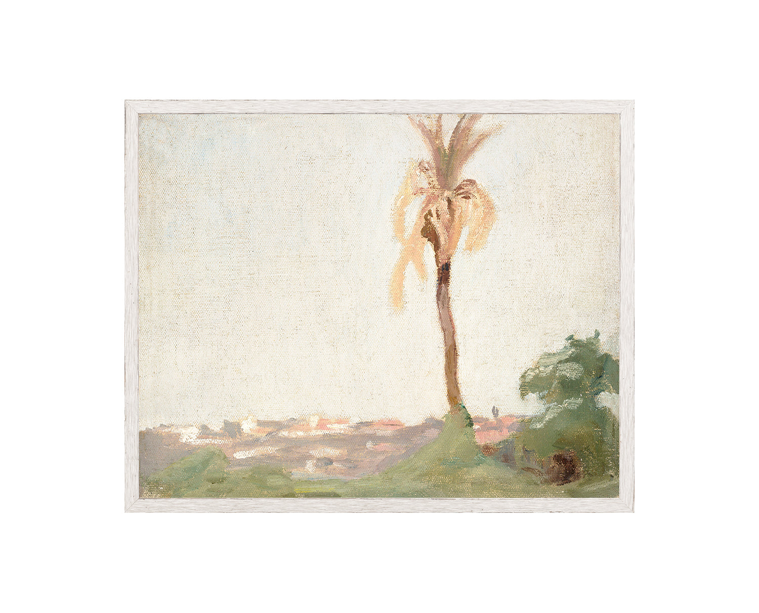 Raw Canvas Series – Pastel Palm I — nature and landscape fine art print in cool tones at Laurie Yapp Home