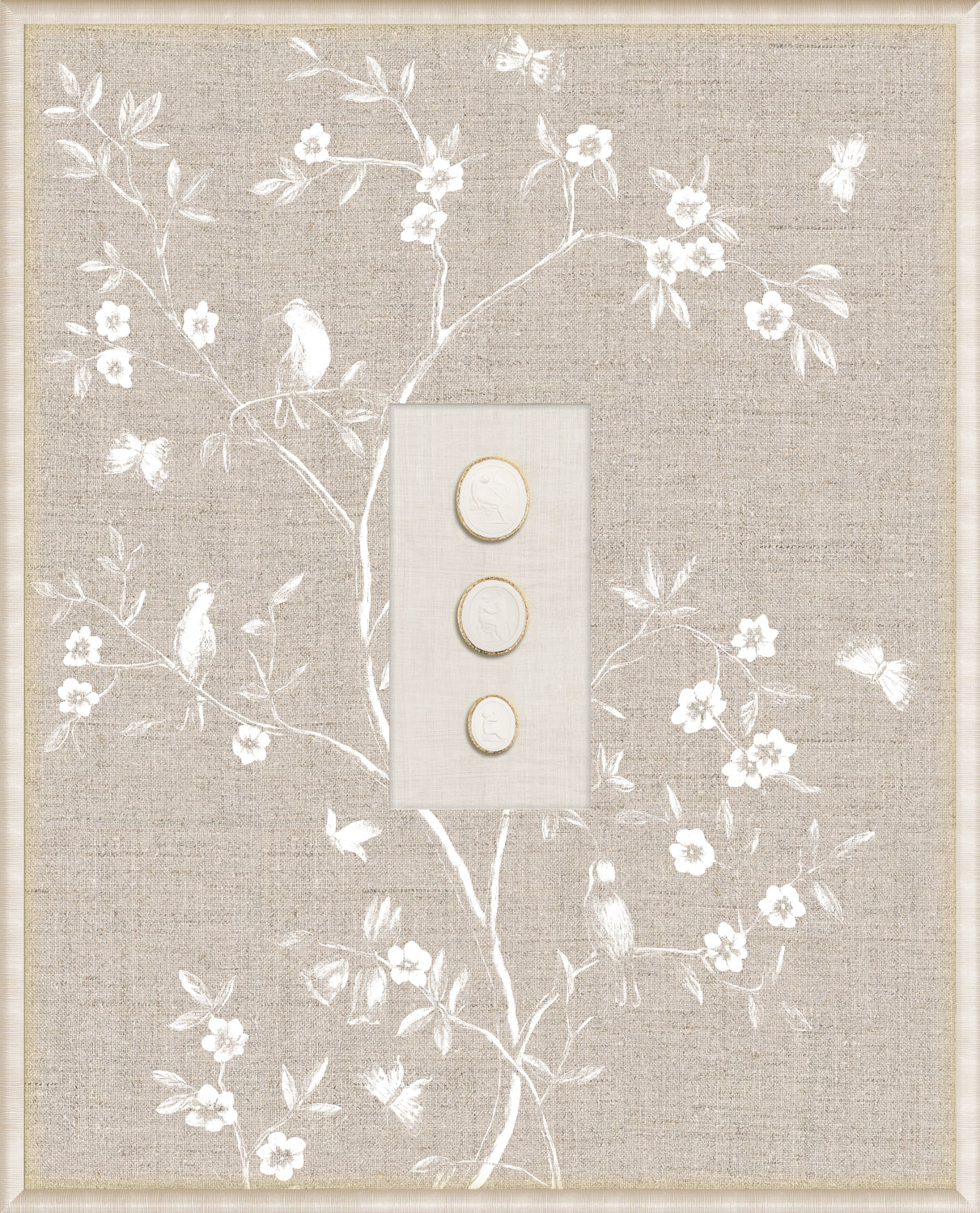 Grand Tour Intaglio – Linen Sanctuary I, Form IV framed art print, 16.75 × 20.75 in