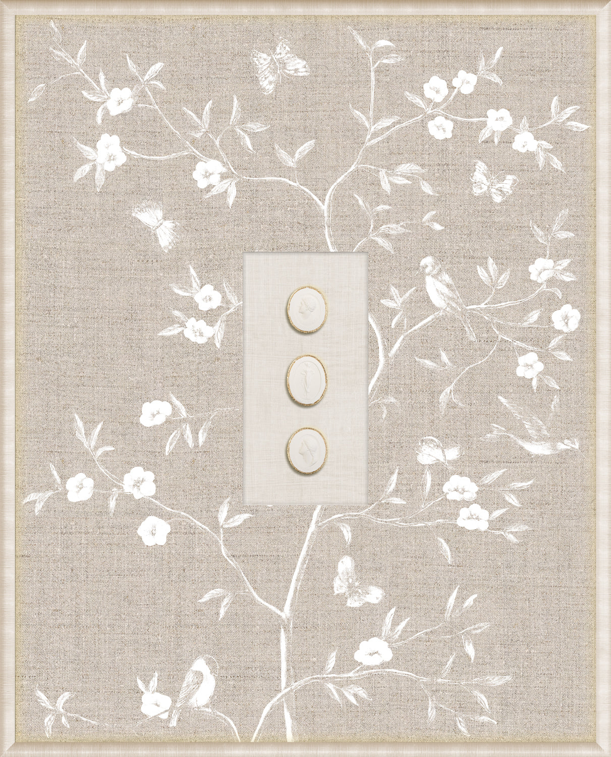 Grand Tour Intaglio – Linen Sanctuary II, Form VI framed art print, 16.75 × 20.75 in