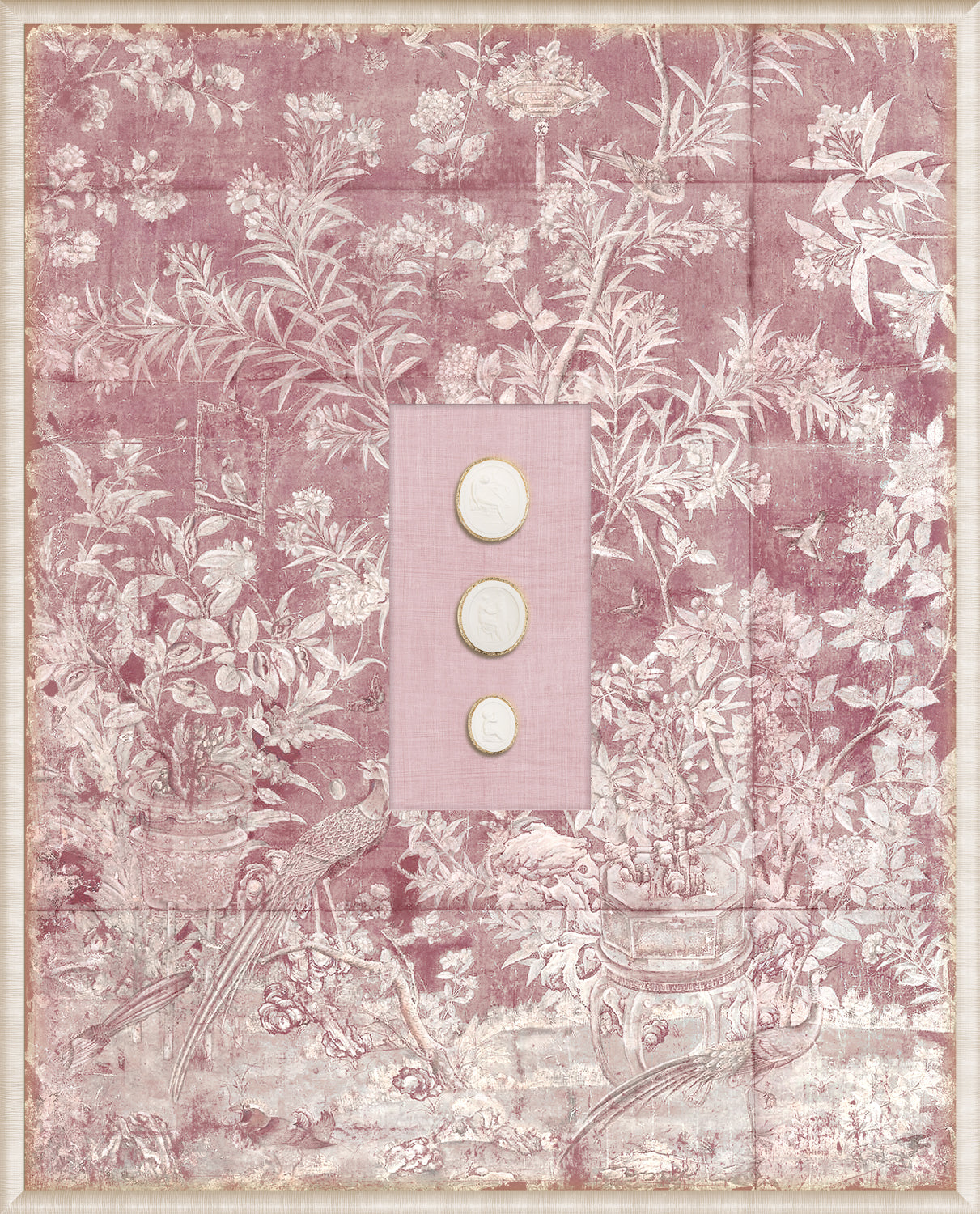 Grand Tour Intaglio – Blush Chinoiserie, Form IV framed art print