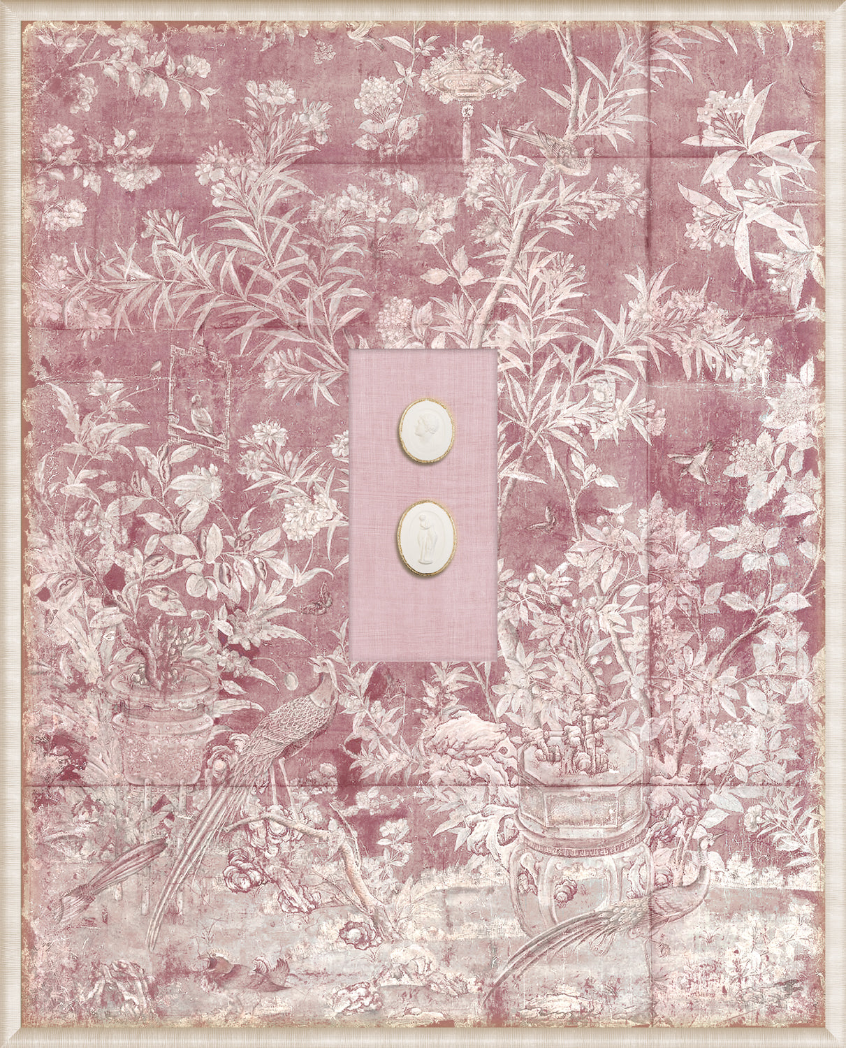 Grand Tour Intaglio – Blush Chinoiserie, Form VIII framed art print