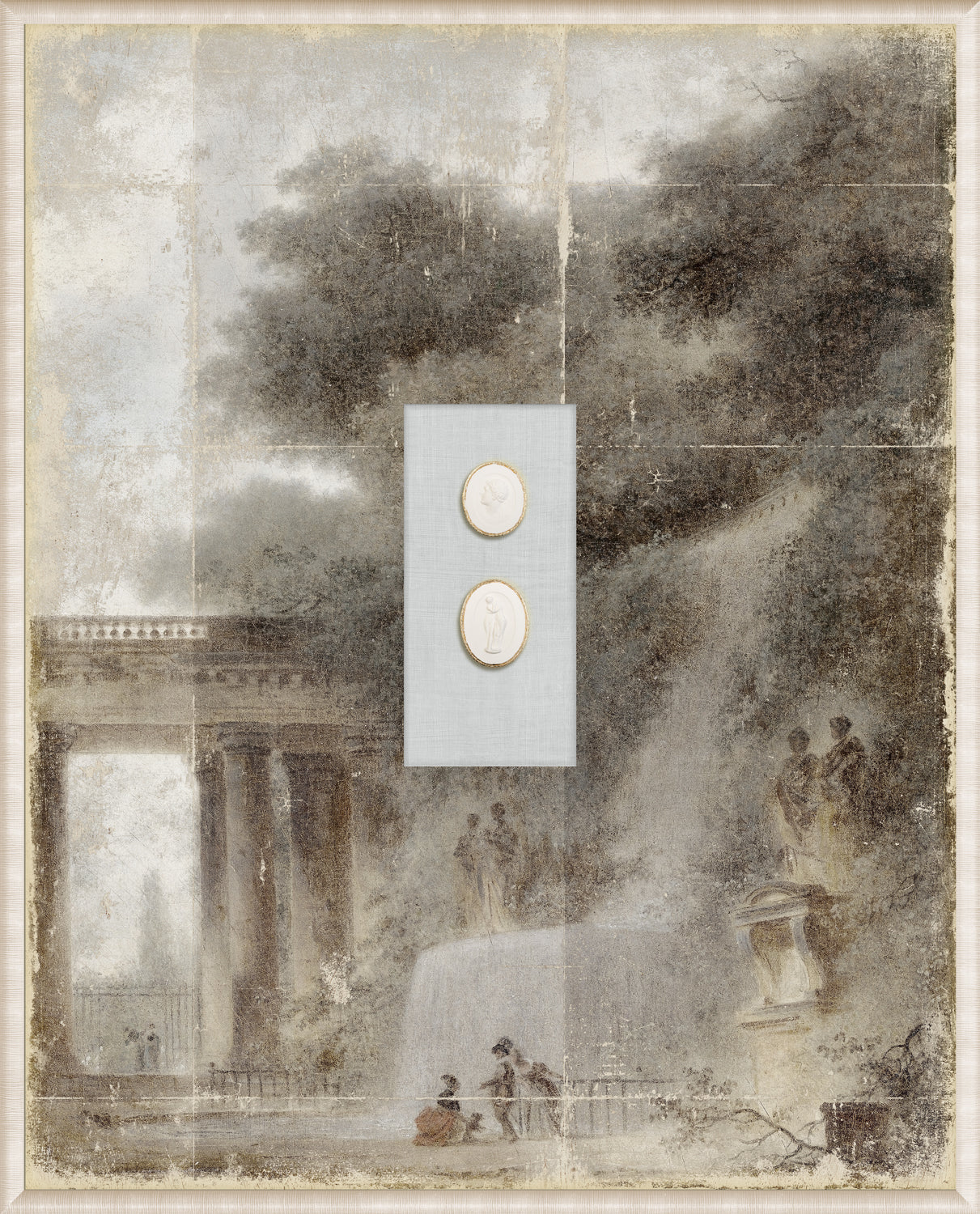 Grand Tour Intaglio – Fragonard – The Cascade, Form VIII framed art print, 16.75 × 20.75 in