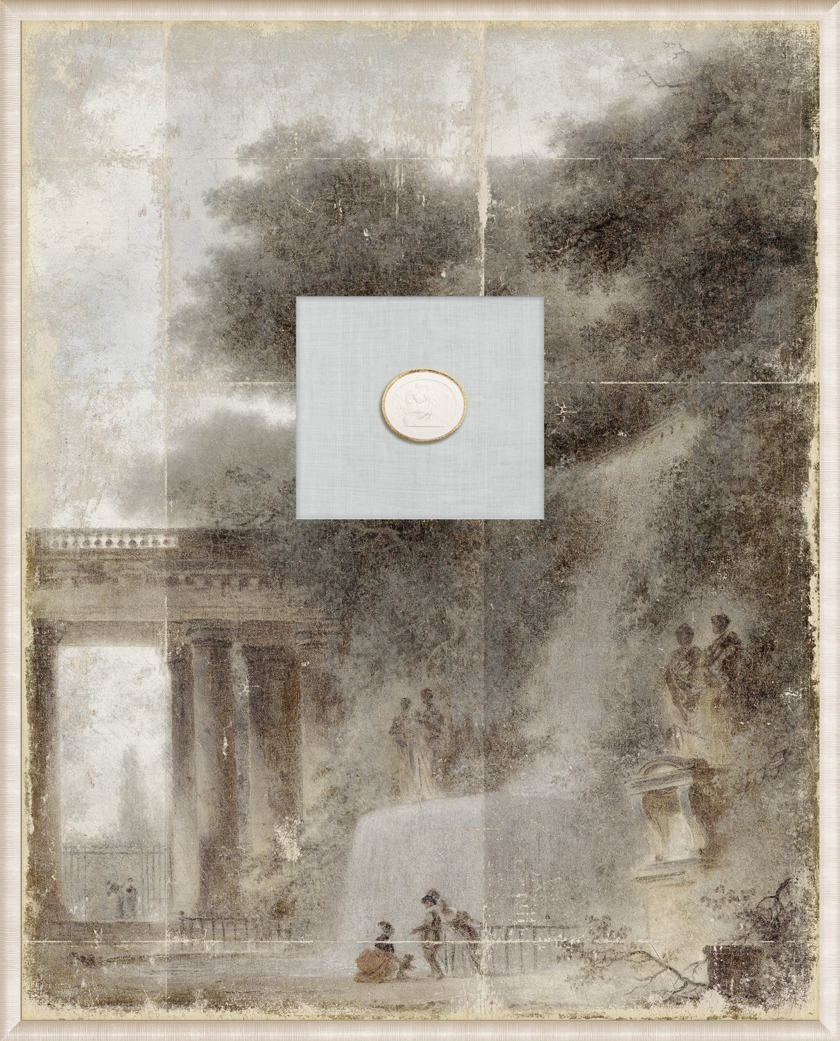 Grand Tour Intaglio – Fragonard – The Cascade, Form XI framed art print, 16.75 × 20.75 in