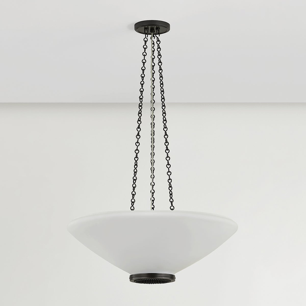 Close-up of the Awosting Pendant 22" in dark bronze showing the shade shape and metal detail.