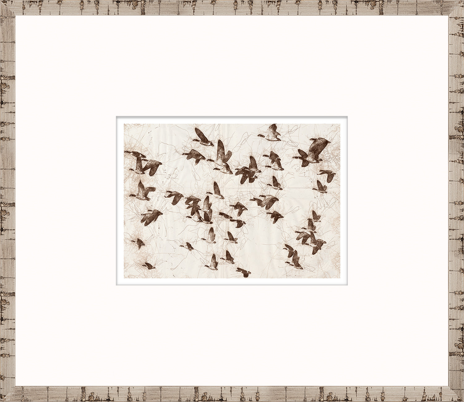 Nature Sketch – Flock — nature and landscape fine art print in neutral tones at Laurie Yapp Home