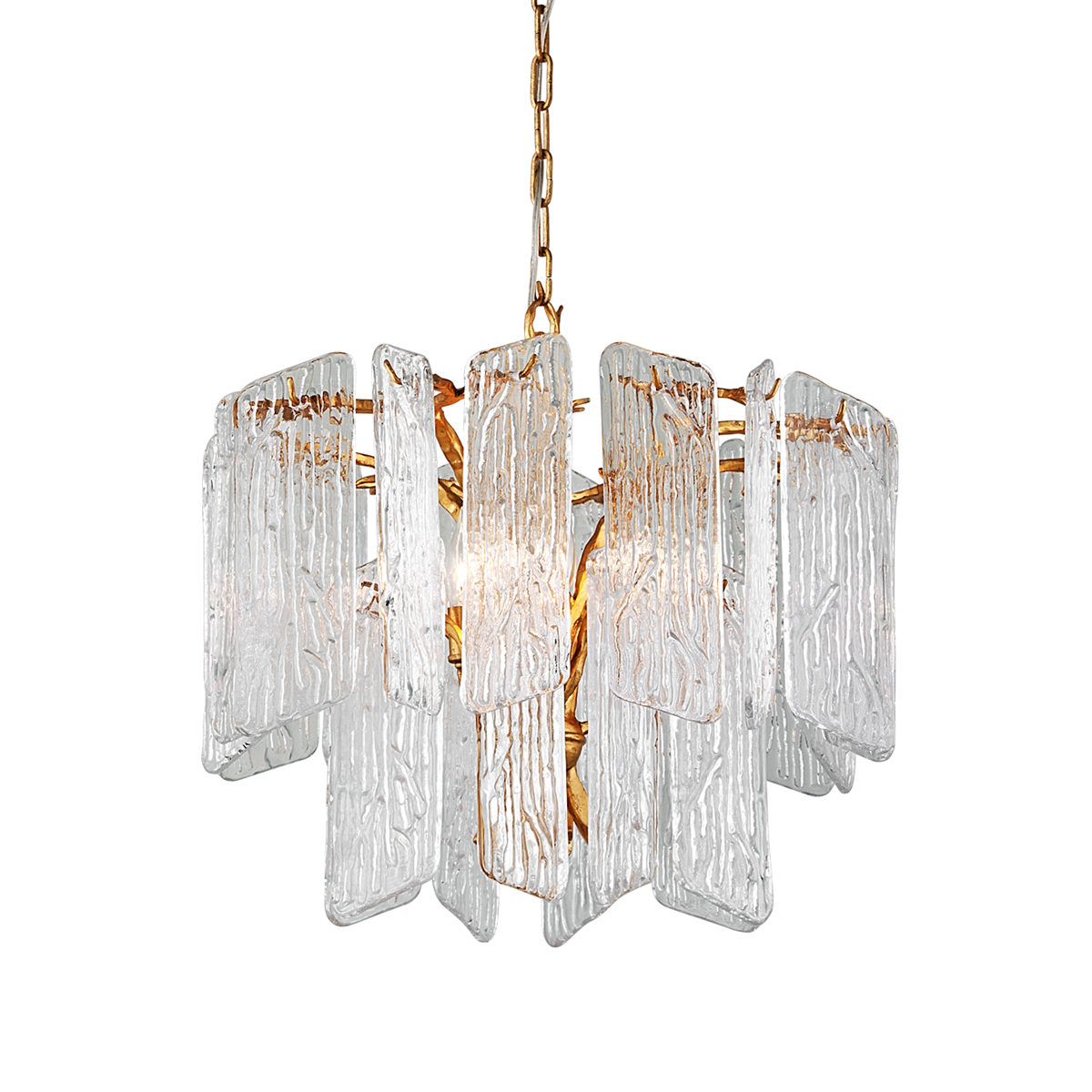 Piemonte Chandelier 24.25" shown from a second angle to highlight the frame, arms, and shade detail.