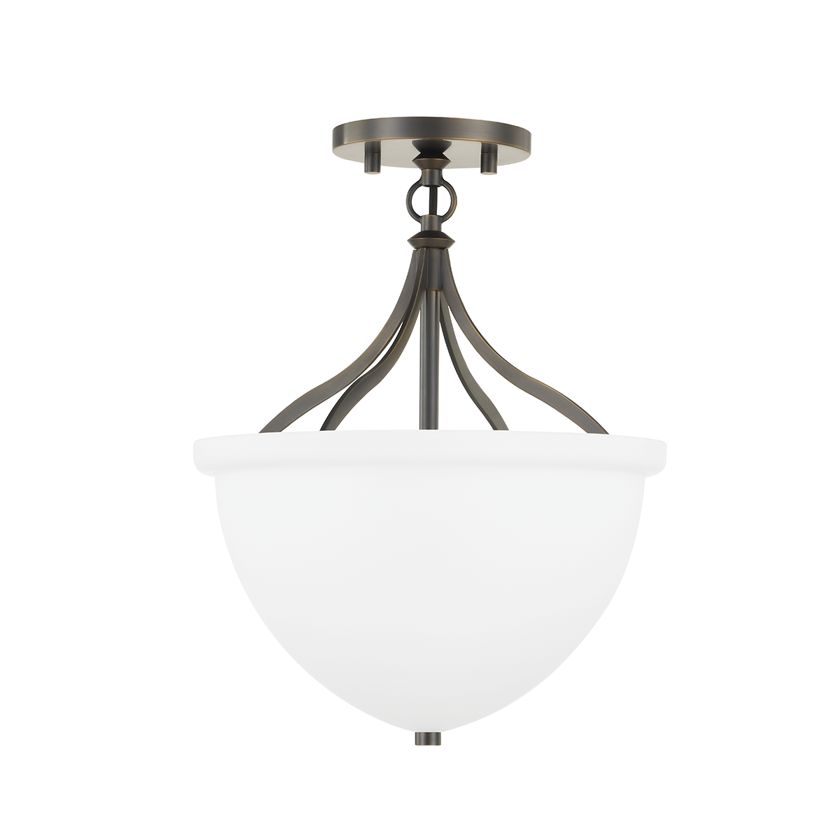 Browne Semi Flush in dark bronze β a Hudson Valley semi flush for hallways, bedrooms, and entryways at Laurie Yapp Home.