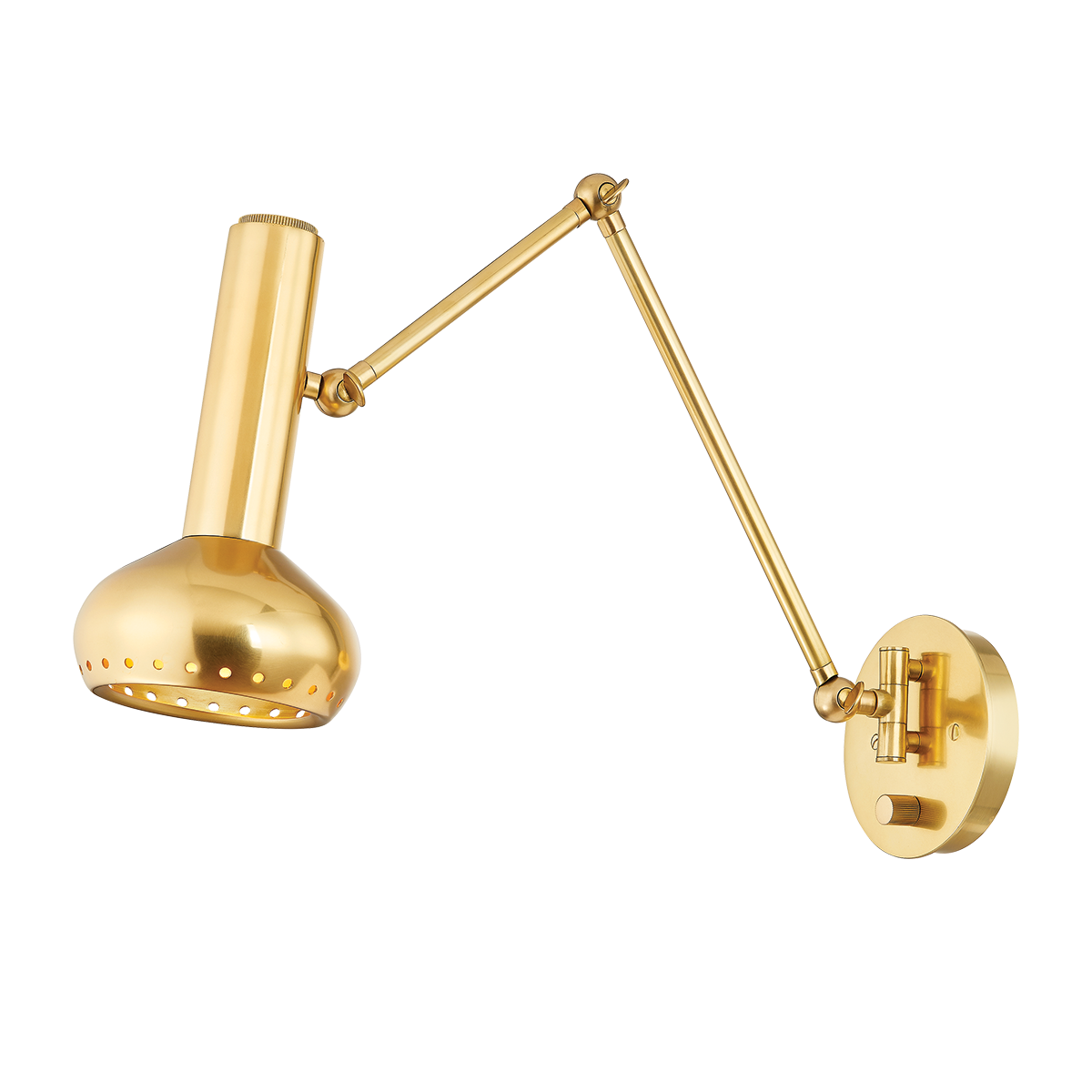 Roald Wall Sconce in aged brass — a Hudson Valley wall sconce for bathrooms, hallways, and living rooms at Laurie Yapp Home.