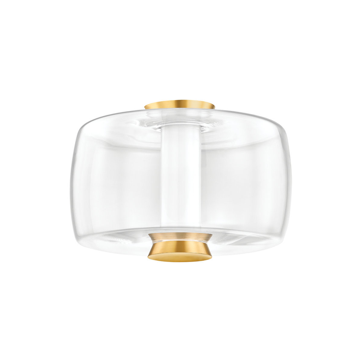 Beau Flush Mount in aged brass — a Hudson Valley flush mount for hallways, bedrooms, and entryways at Laurie Yapp Home.