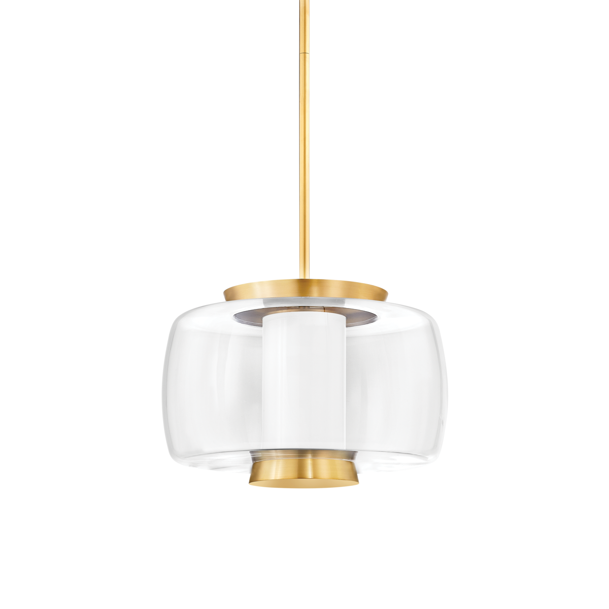 Beau Pendant 20" in aged brass — a Hudson Valley pendant for kitchens, entries, and dining rooms at Laurie Yapp Home.