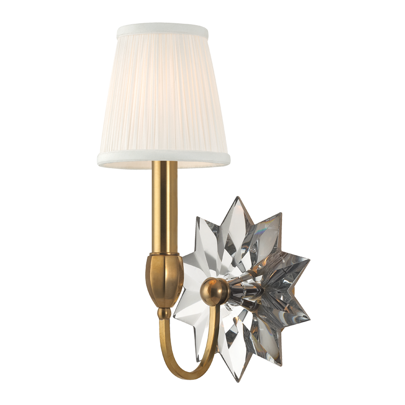 Barton Wall Sconce 7.5" in aged brass β a Hudson Valley wall sconce for bathrooms, hallways, and living rooms at Laurie Yapp Home.