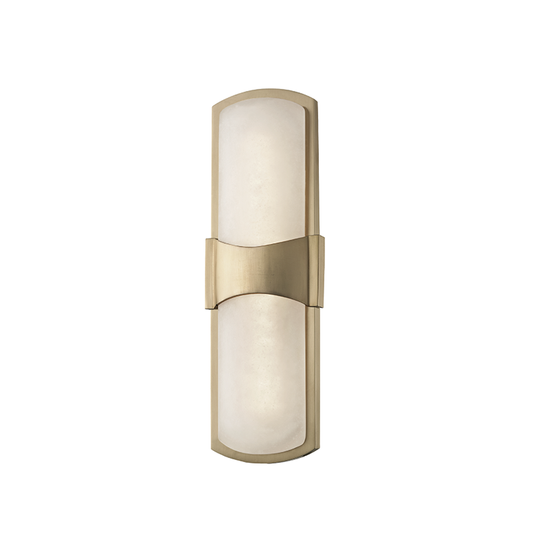 Valencia Wall Sconce 5.25" in aged brass β a Hudson Valley wall sconce for bathrooms, hallways, and living rooms at Laurie Yapp Home.
