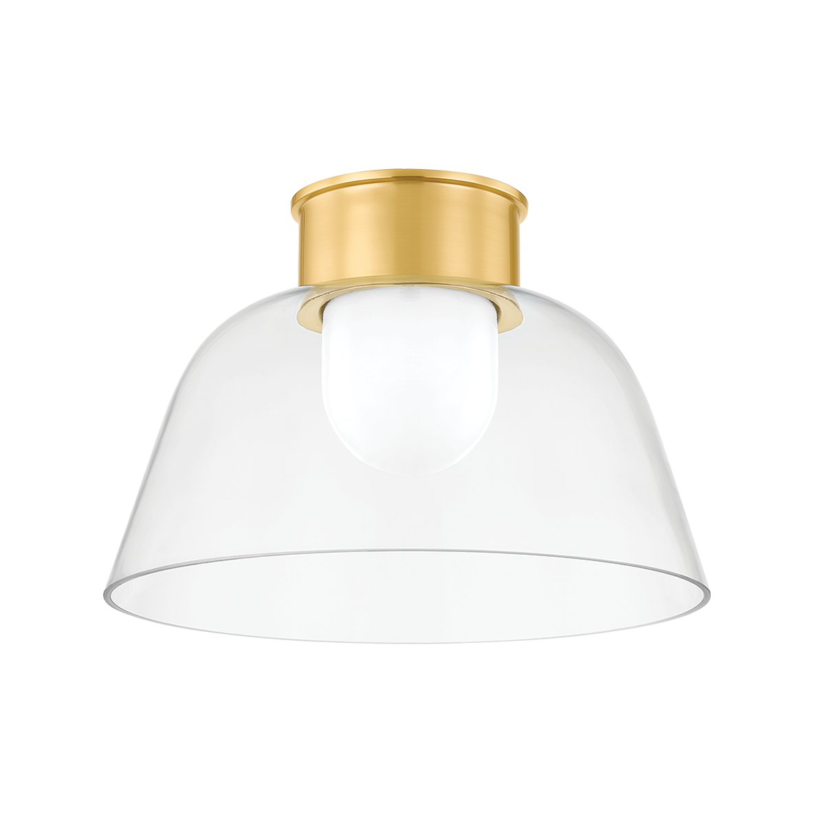 Lakeside Flush Mount 14" in aged brass — a Hudson Valley flush mount for hallways, bedrooms, and entryways at Laurie Yapp Home.