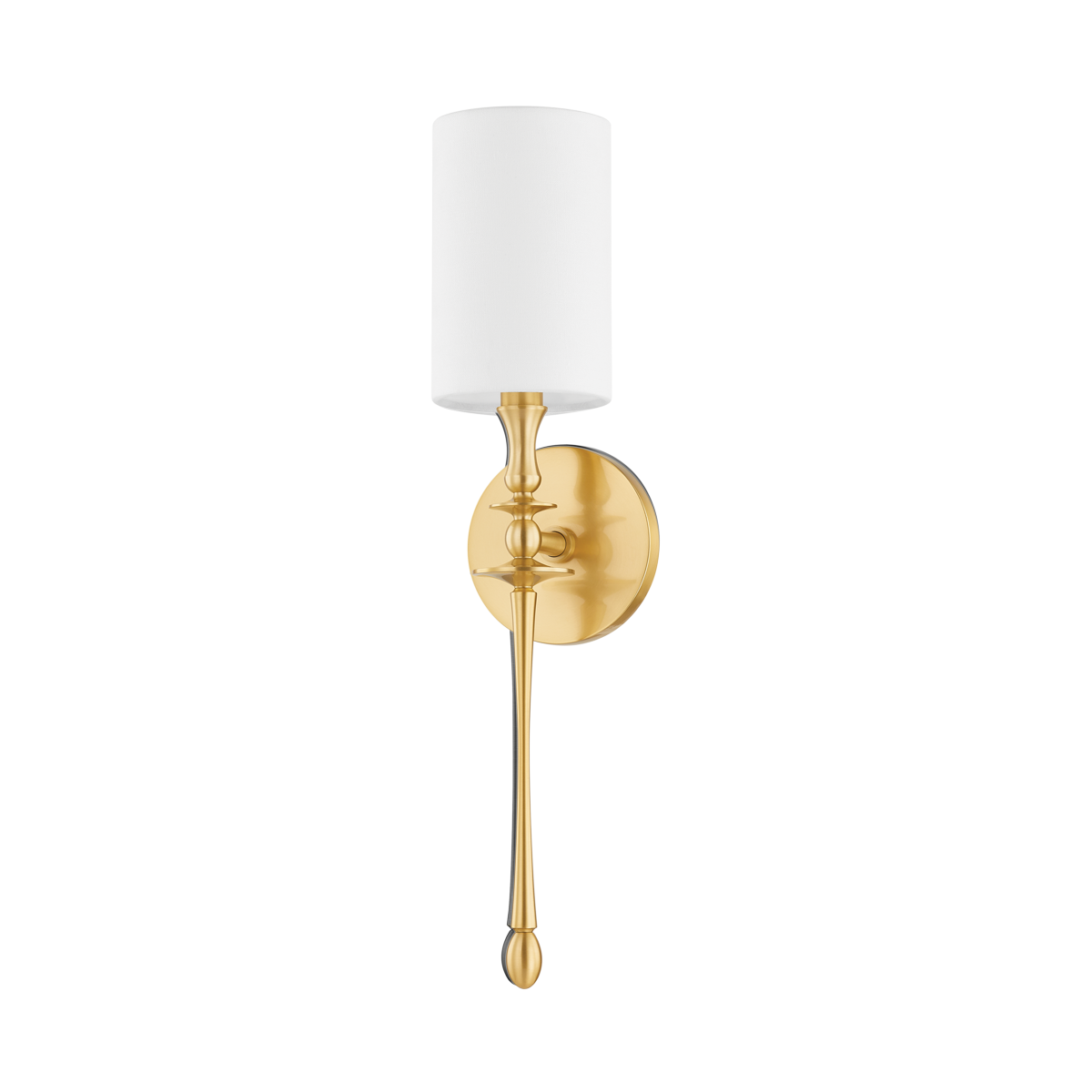 Guilford Wall Sconce in aged brass — a Hudson Valley wall sconce for bathrooms, hallways, and living rooms at Laurie Yapp Home.