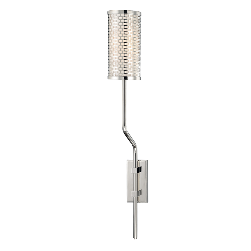 Hugo Wall Sconce in polished nickel β a Hudson Valley wall sconce for bathrooms, hallways, and living rooms at Laurie Yapp Home.