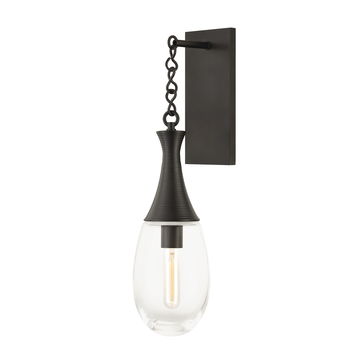 Southold Wall Sconce shown from a second angle to highlight the arm curve and shade silhouette.
