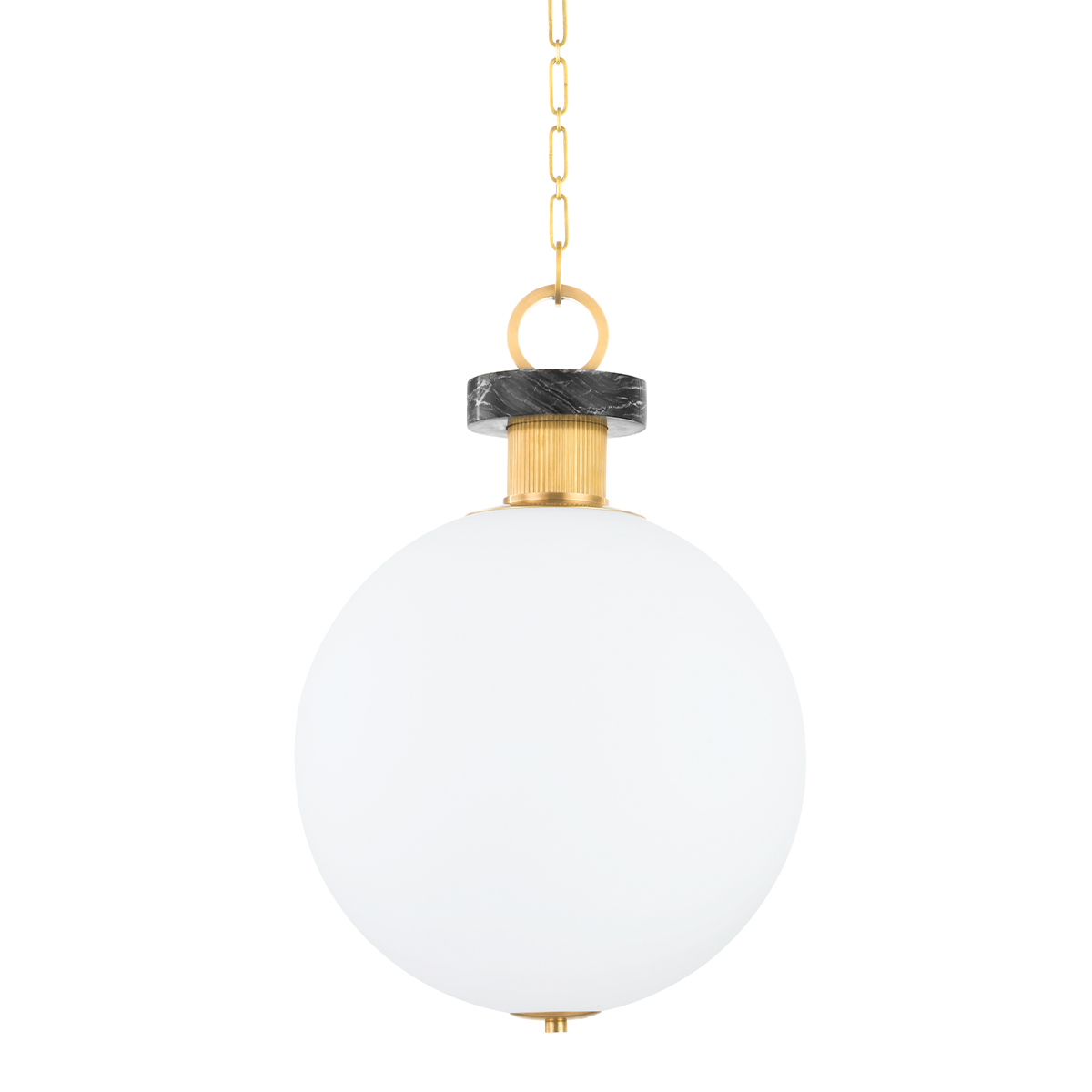 Haru Pendant 18" shown from a second angle to highlight the shade shape and metal detail.