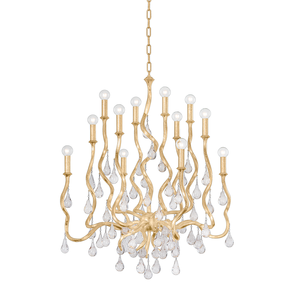 Aveline Chandelier 33.25" shown from a second angle to highlight the frame, arms, and shade detail.