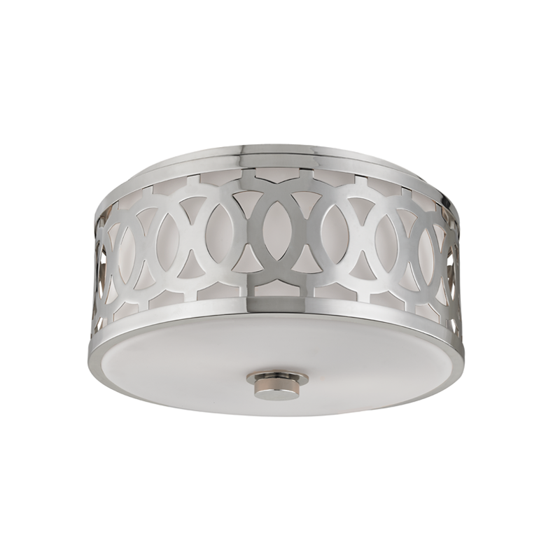Genesee Flush Mount in polished nickel β a Hudson Valley flush mount for hallways, bedrooms, and entryways at Laurie Yapp Home.