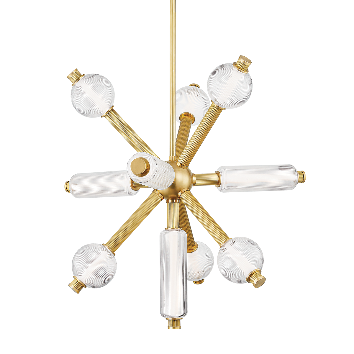 Atom Chandelier 36" β a Corbett chandelier for dining rooms, entries, and living rooms at Laurie Yapp Home.