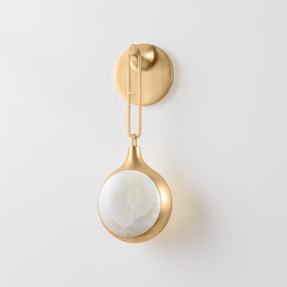 Riviere Wall Sconce shown from a second angle to highlight the arm curve and shade silhouette.