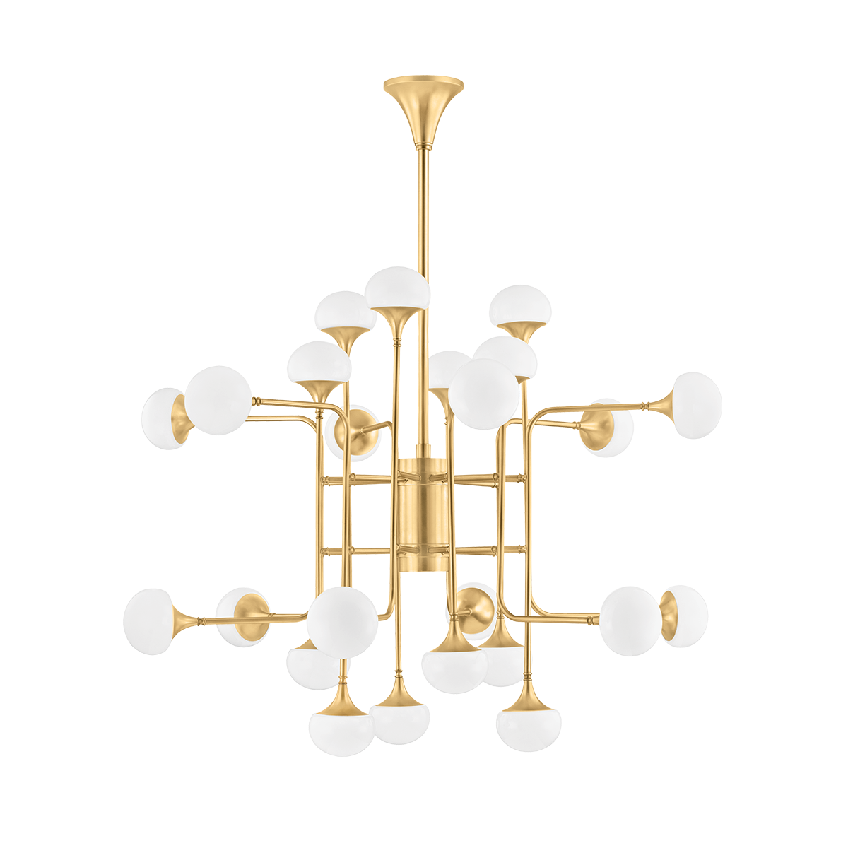 Fleming Chandelier in aged brass β a Hudson Valley chandelier for dining rooms, entries, and living rooms at Laurie Yapp Home.