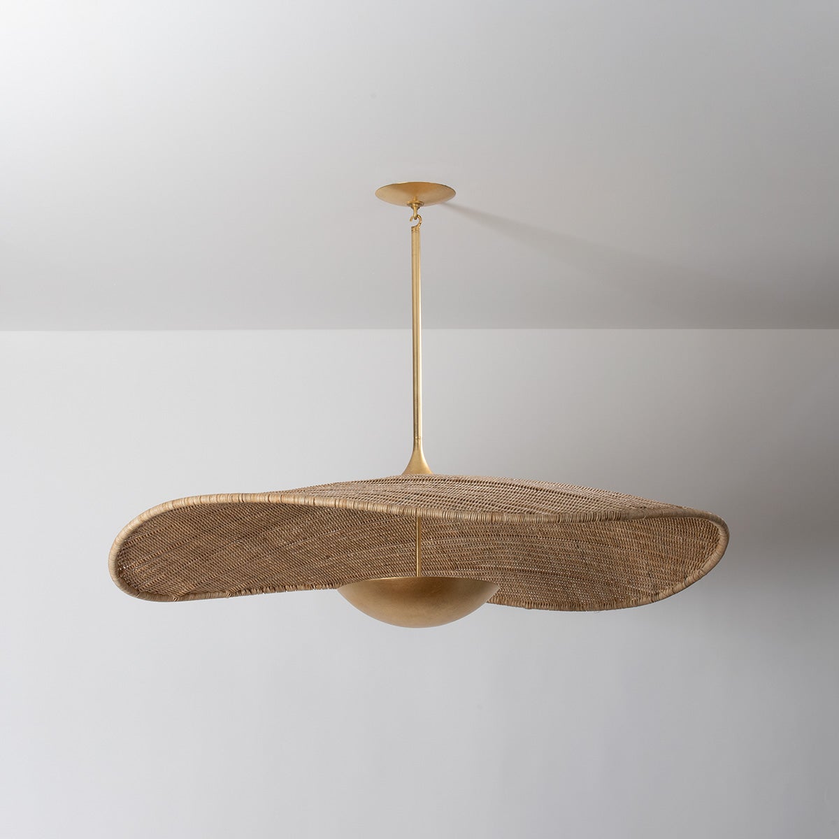 Shiloh Pendant 51.75" shown from a second angle to highlight the shade shape and metal detail.