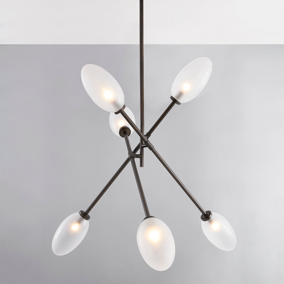 Close-up of the Alberton Chandelier 52.5" showing the frame, arms, and shade detail.